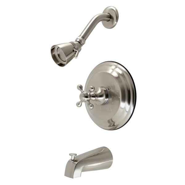 Tub and Shower Faucet, 3, Wall Mount, Brushed Nickel